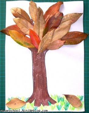 کاردستی با چوب و برگ خشک