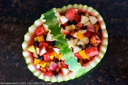 طرز درست كردن هندوانه به شكل سبد 