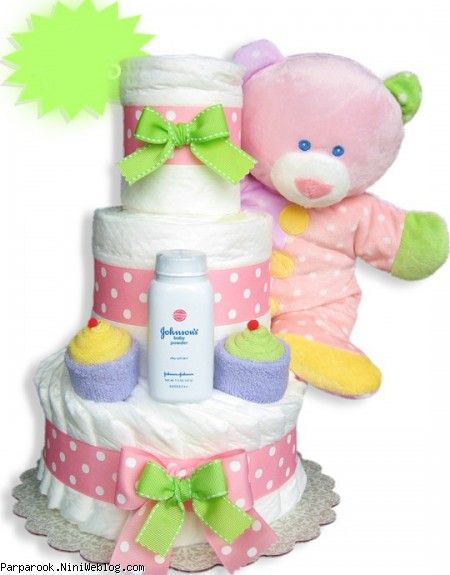 کیک پوشکی نوزاد دختر