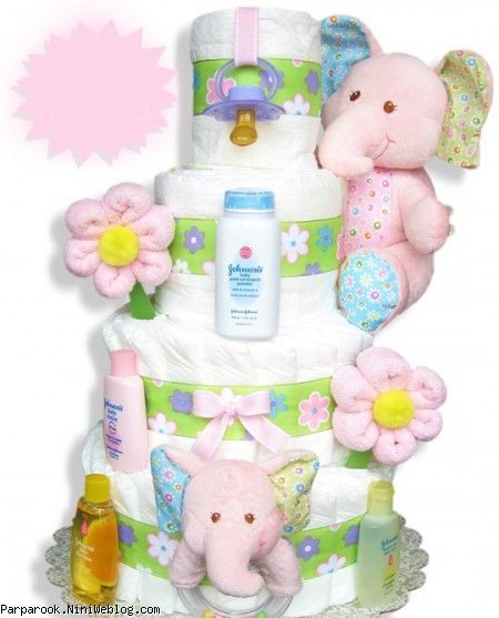 کیک پوشکی نوزاد دختر