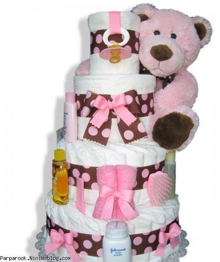 کیک پوشکی نوزاد دختر