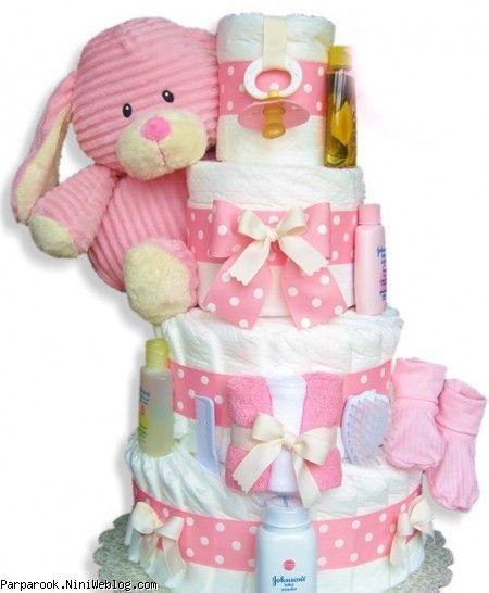 کیک پوشکی نوزاد دختر