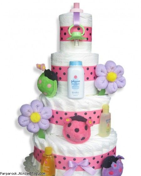 کیک پوشکی نوزاد دختر