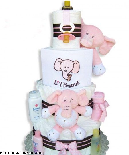 کیک پوشکی نوزاد دختر