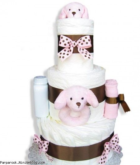 کیک پوشکی نوزاد دختر