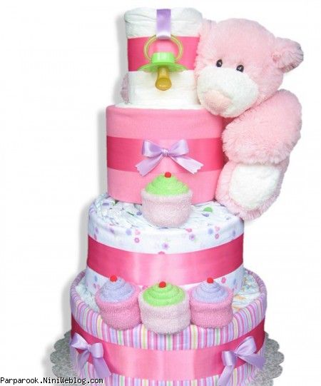 کیک پوشکی نوزاد دختر