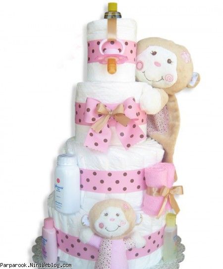 کیک پوشکی نوزاد دختر