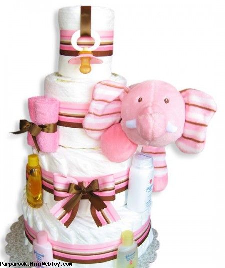 کیک پوشکی نوزاد دختر