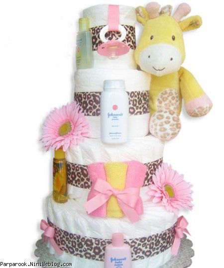 کیک پوشکی نوزاد دختر