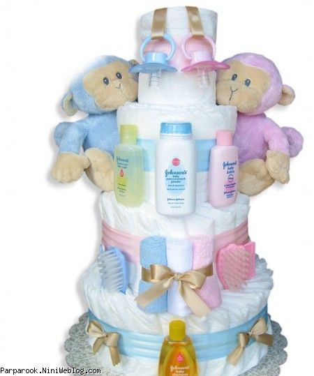 کیک پوشکی دوقلوها