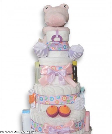 کیک پوشکی نوزاد دختر