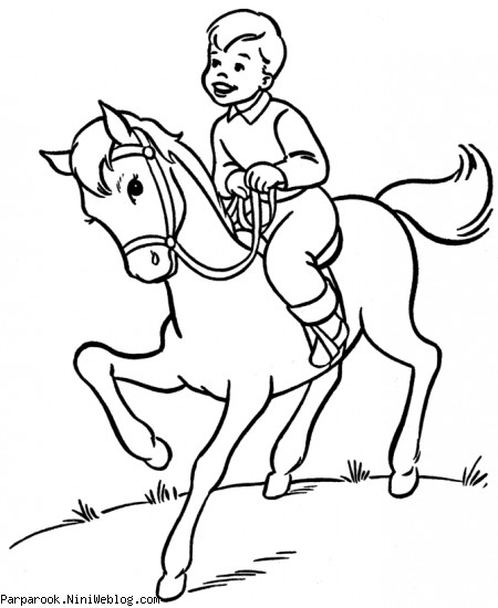 رنگ آمیزی طرح اسب