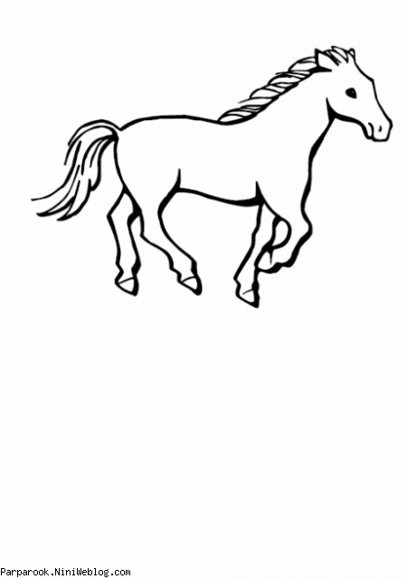 رنگ آمیزی طرح اسب
