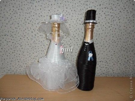 آموزش تزیین بطری دلستر عروسی به شکل عروس و داماد