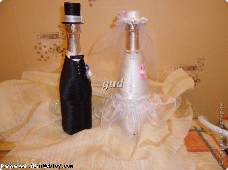 آموزش تزیین بطری دلستر عروسی به شکل عروس و داماد